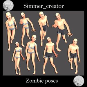 Creepy Zombie Poses Collection Sims 4 CC