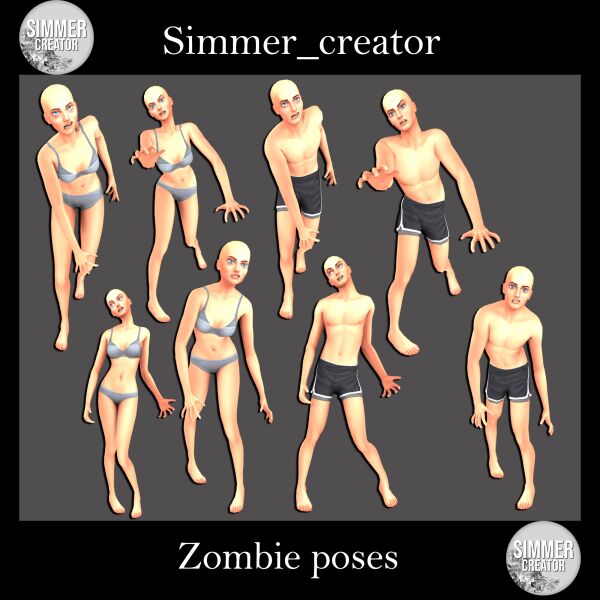 Creepy Zombie Poses Collection 1 Creepy Zombie Poses Collection Sims 4 CC